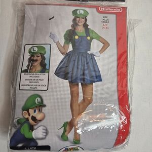 Super Mario Bros. Luigi Dress Costume Woman Size Small 4-6